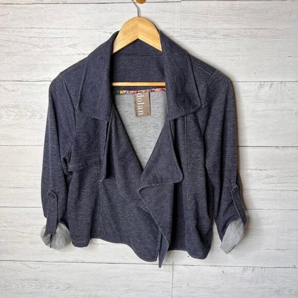 Anthropologie Dolan Jacket Womens Size Small Blue Cropped Trench Open Front - Picture 4 of 16